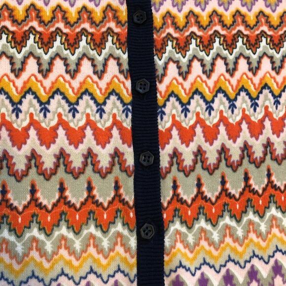 Anthropologie Tabitha Women’s Cardigan Sz M Chevron 100% Cotton Color - Picture 2 of 8
